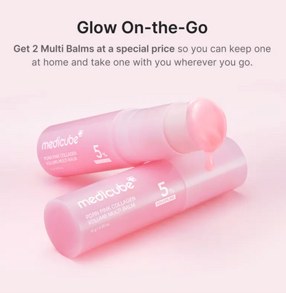 Medicube PDRN Pink Collagen Volume Multi Balm | All In One Volufiline, PDRN, NAD Stick for Youthful-Looking, Helping Look of Fine Lines, Firming Care, Anti-Aging Care | For Under-Eyes, Neck, Forehead, Smile Lines, Lip Care | Korean Skincare